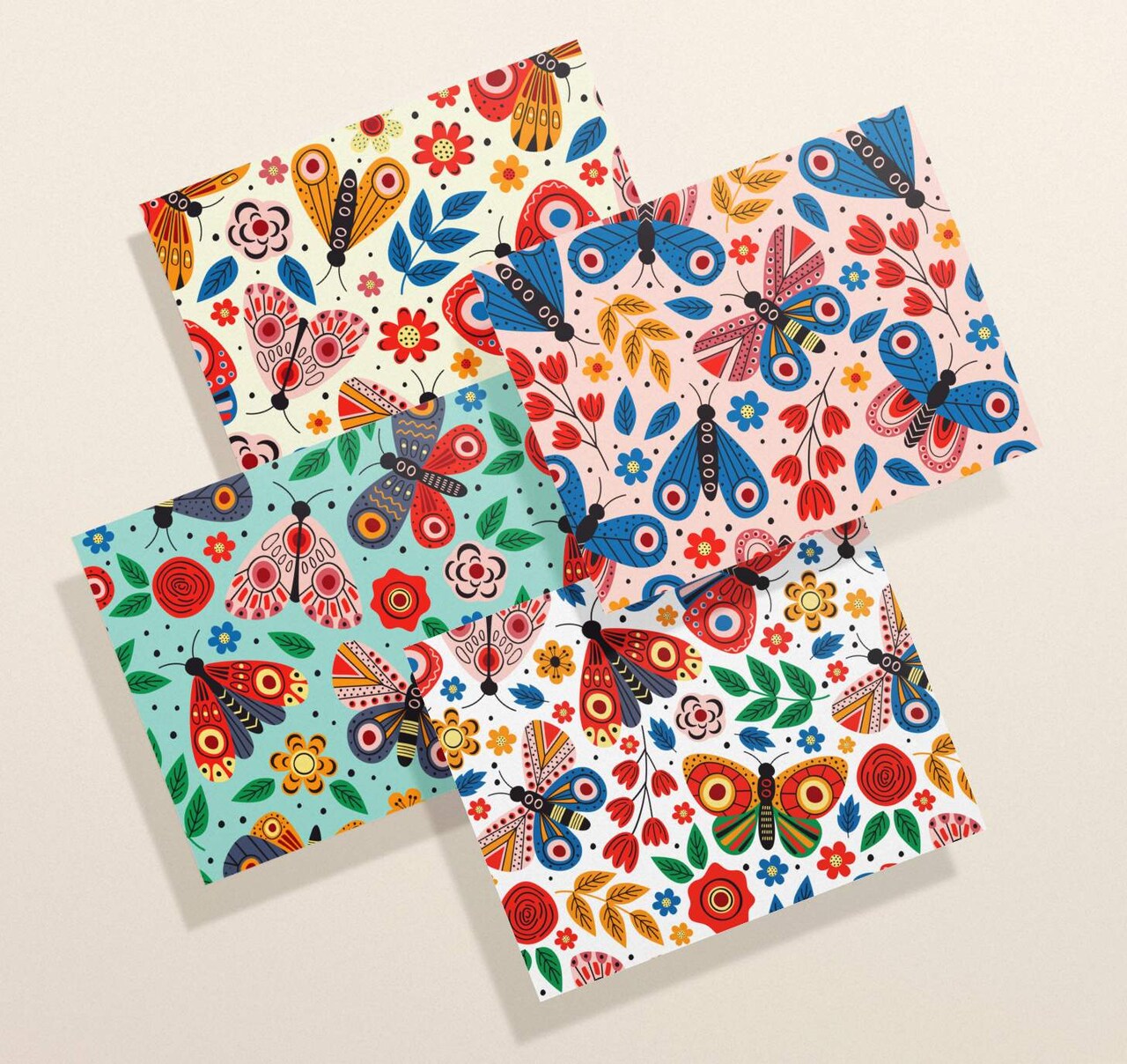 Twigs Paper - Butterfly Thank You Cards 12-Count - Assorted Greeting Cards with Envelopes - Blank Note Cards - Eco-Friendly Stationery Set